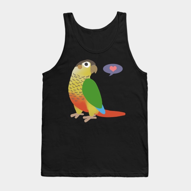 Yellow Sided Green Cheek Conure Tank Top by Psitta